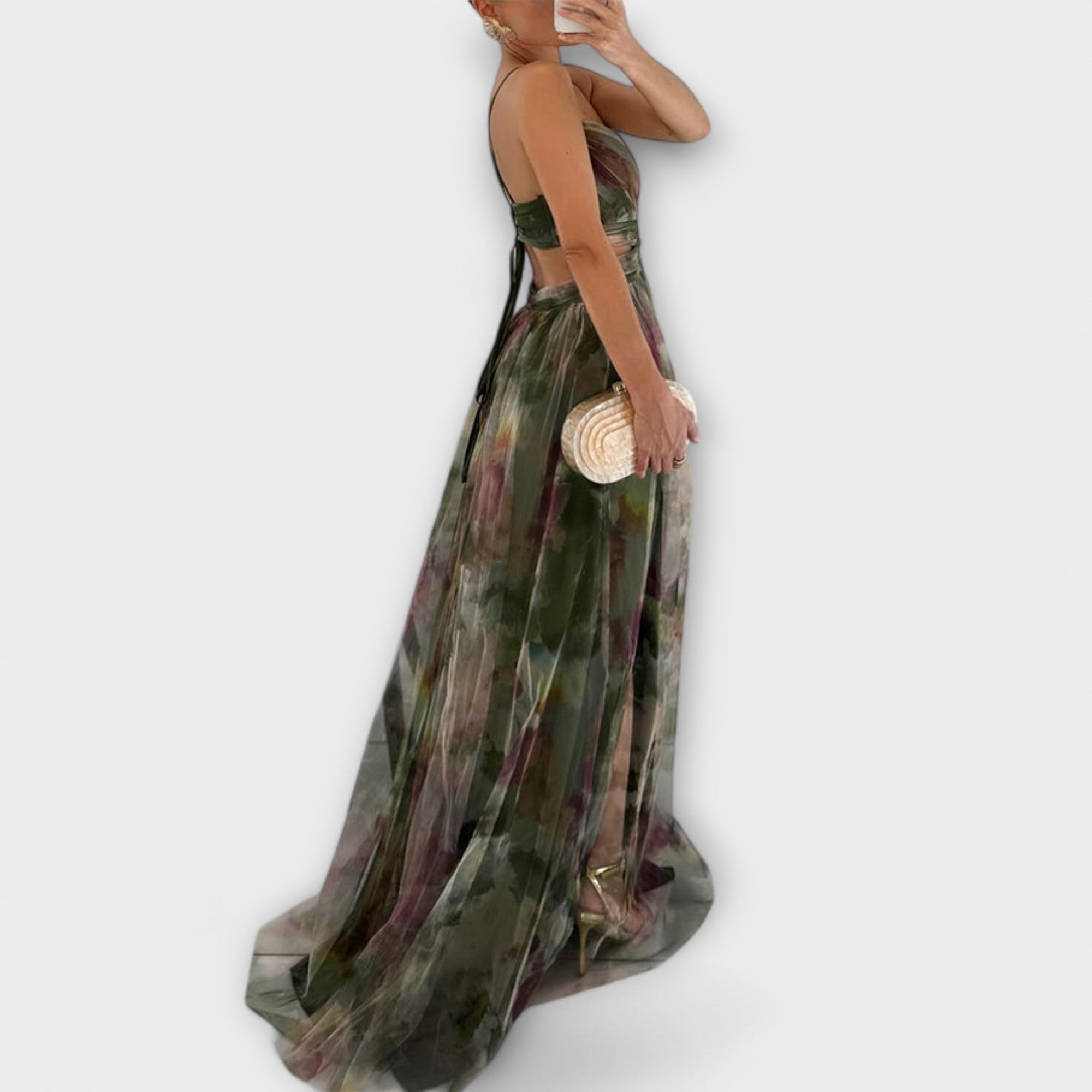 Robe Maxi Annai iš Tinklinio Audinio - Elegantiška ir Autentiška
