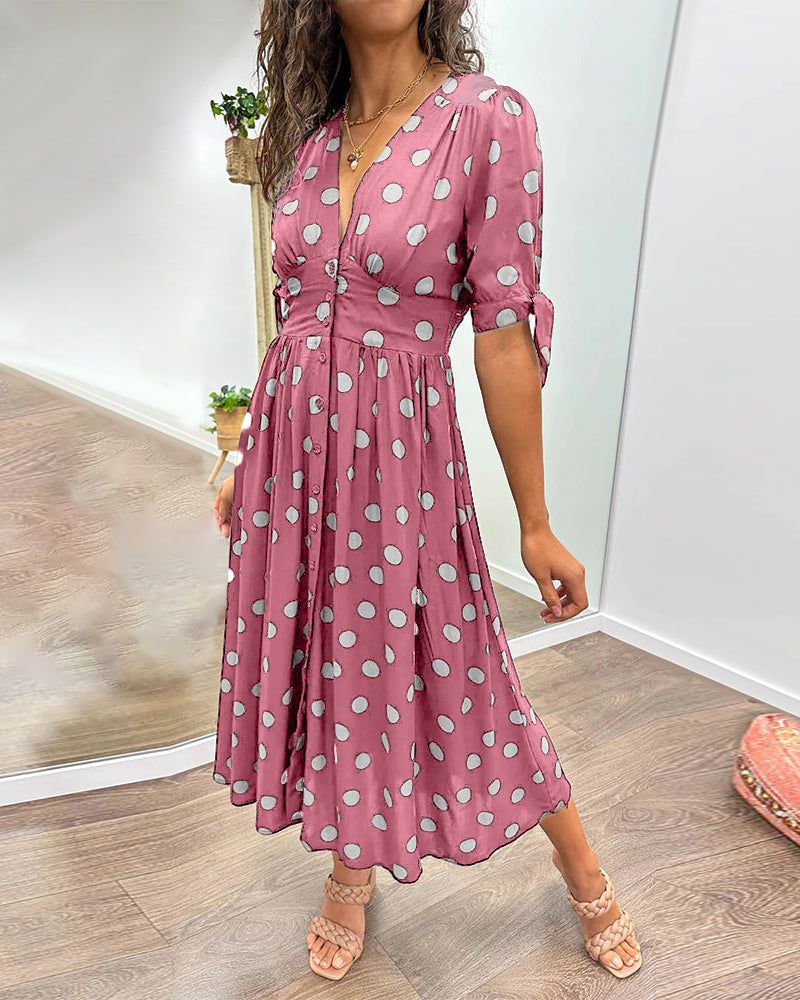 Monique™ | Elegantiška Suknelė Su Taškeliais