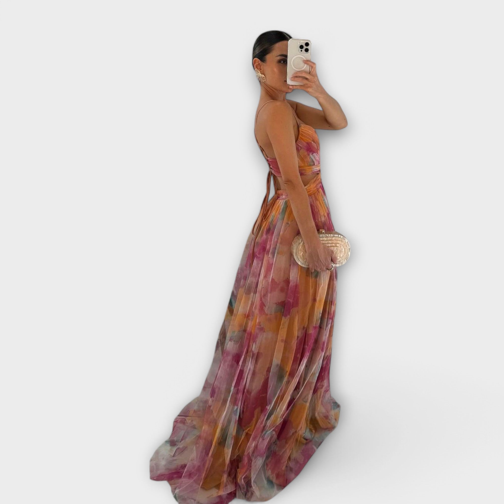 Robe Maxi Annai iš Tinklinio Audinio - Elegantiška ir Autentiška