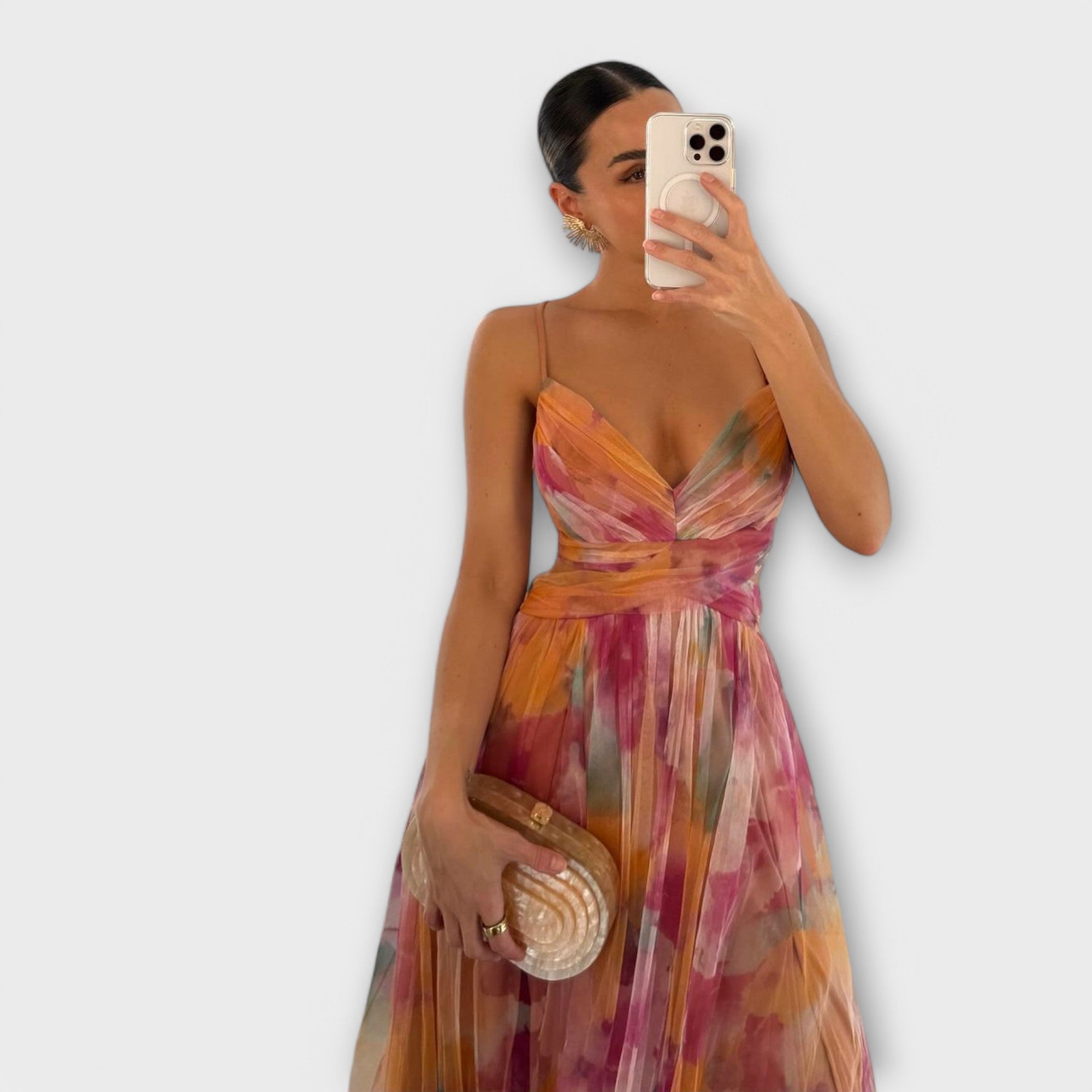 Robe Maxi Annai iš Tinklinio Audinio - Elegantiška ir Autentiška