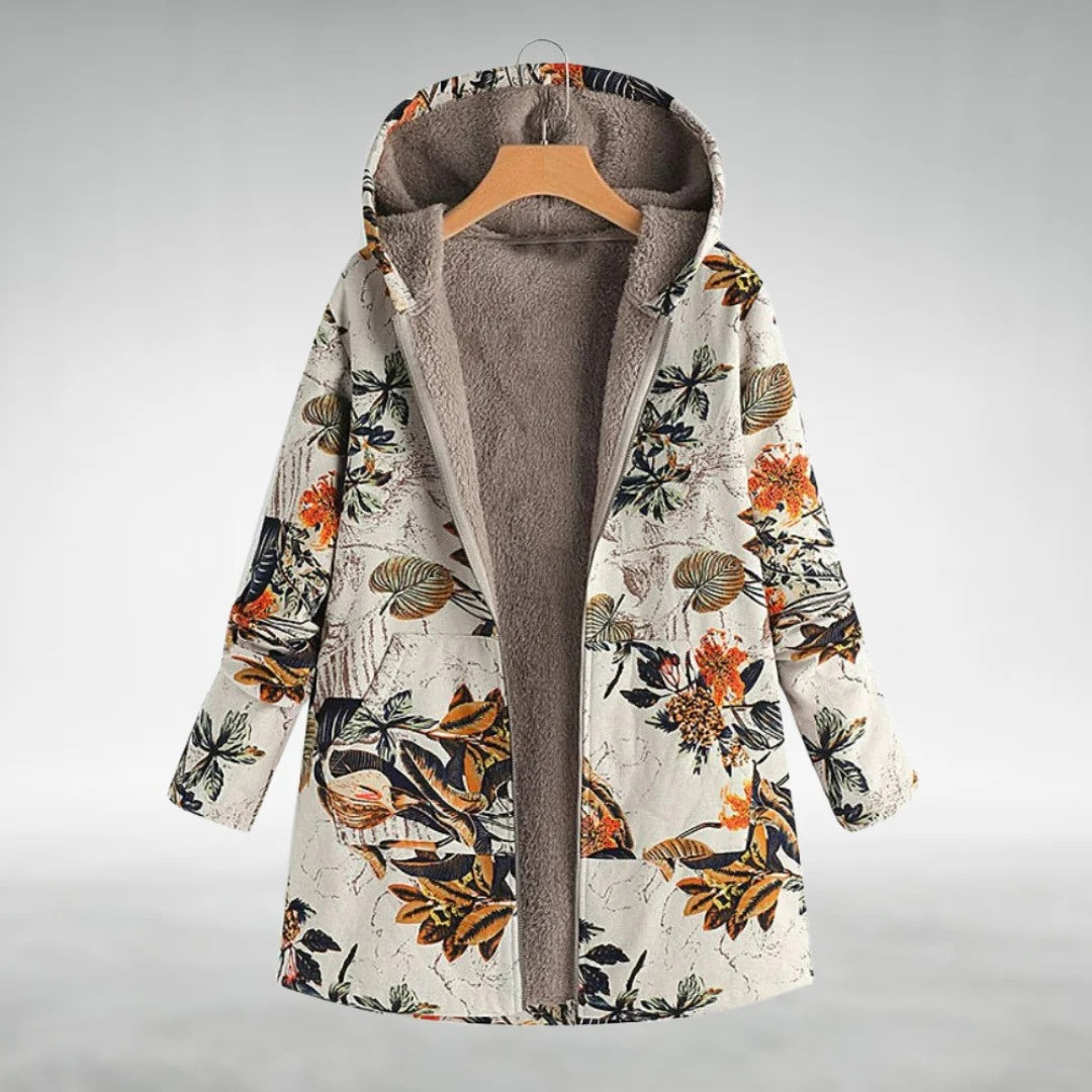 Fleural – Elegantiška Fleece Striukė su Gėlėtu Raštu