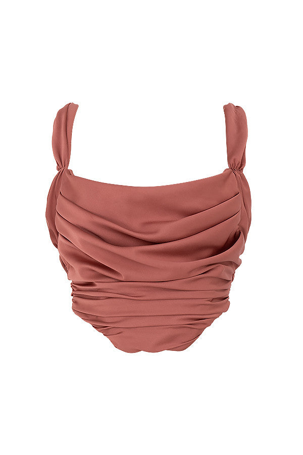 Korsetas Satinas | Rožinė, elegantiškas drapavimas