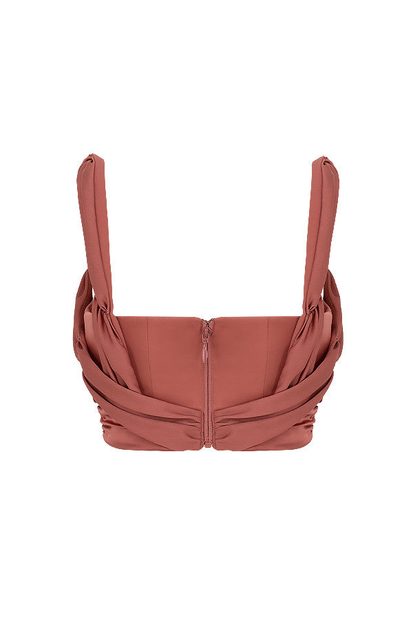 Korsetas Satinas | Rožinė, elegantiškas drapavimas