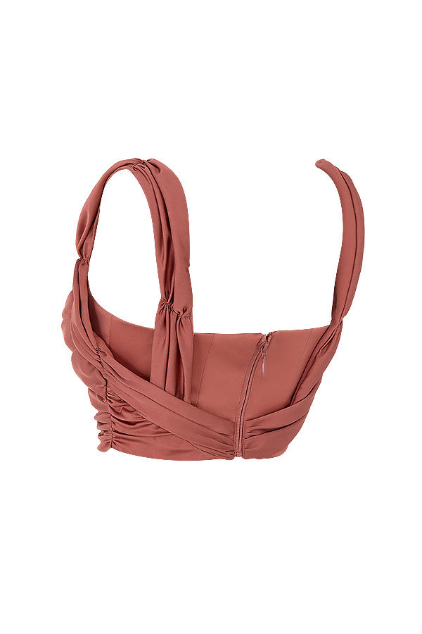 Korsetas Satinas | Rožinė, elegantiškas drapavimas