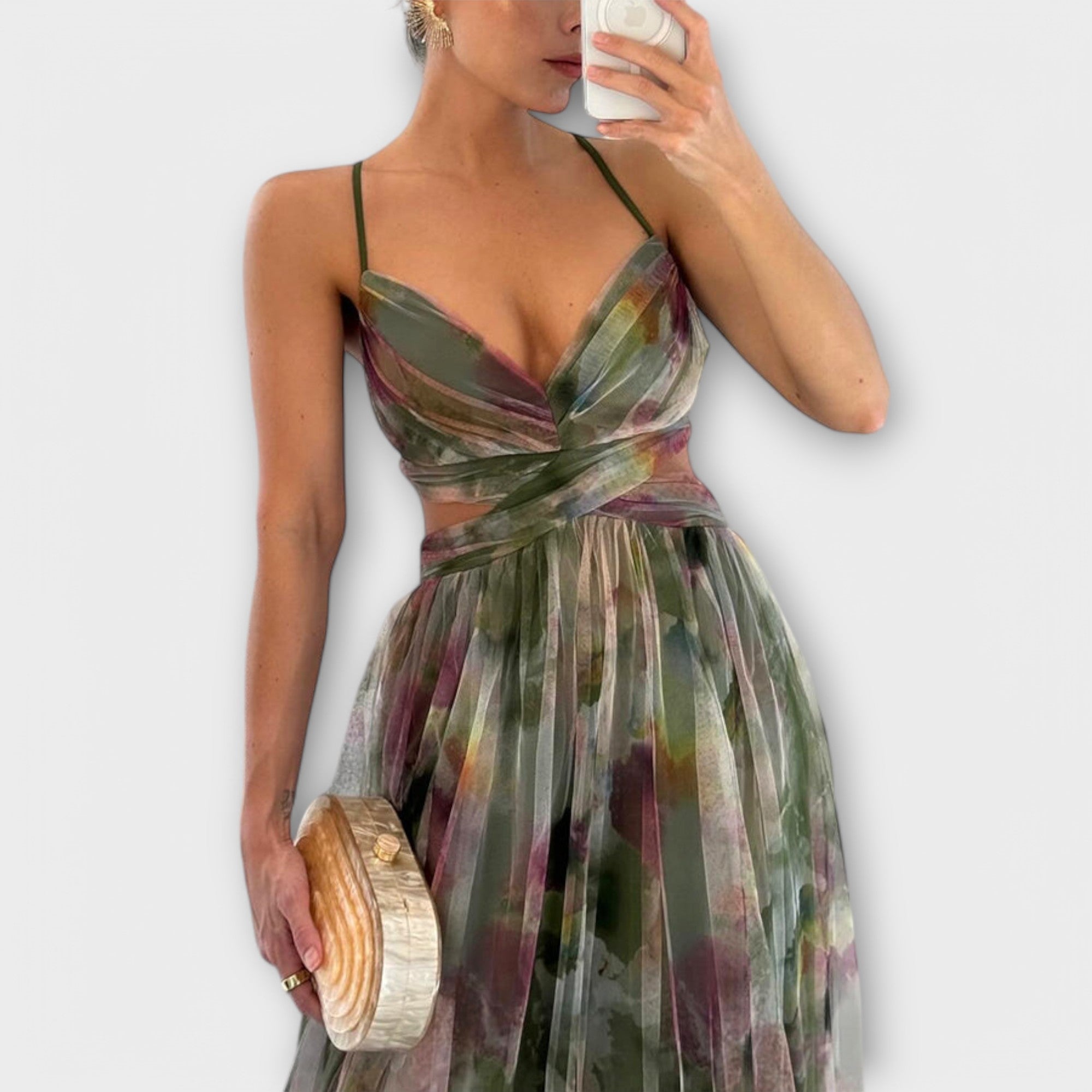 Robe Maxi Annai iš Tinklinio Audinio - Elegantiška ir Autentiška