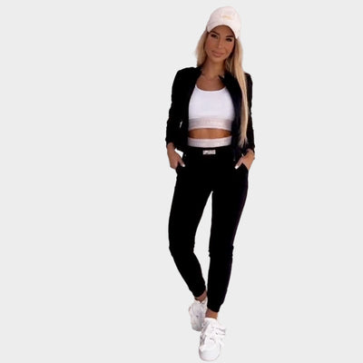 Moteriškas Sportinis Komplektas 3 Dalių su Užtrauktuku ir Patogiu Pritaikymu