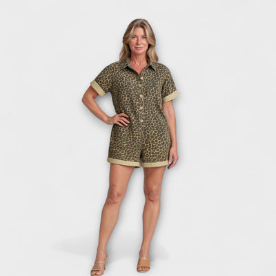 Nonette - Marškininė jumpsuit su leopardų raštu