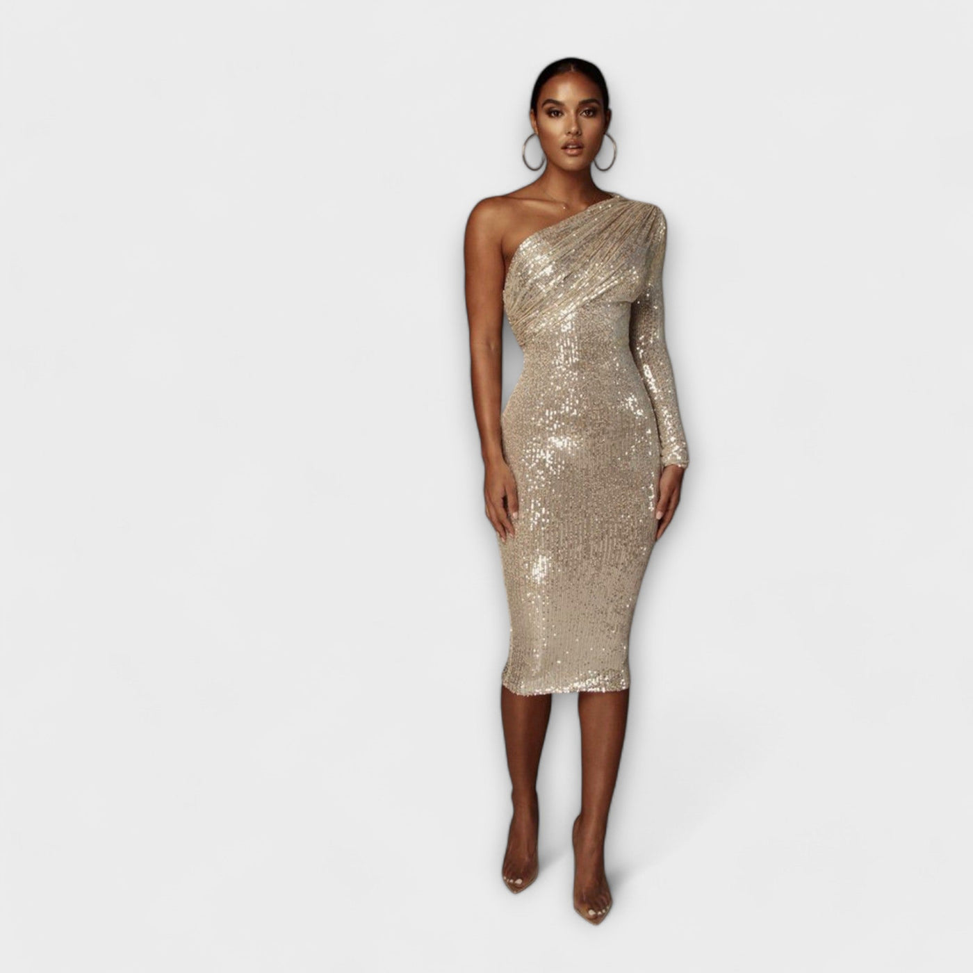 Margely - Estetinė suknelė su kryžminiu iškirpimu