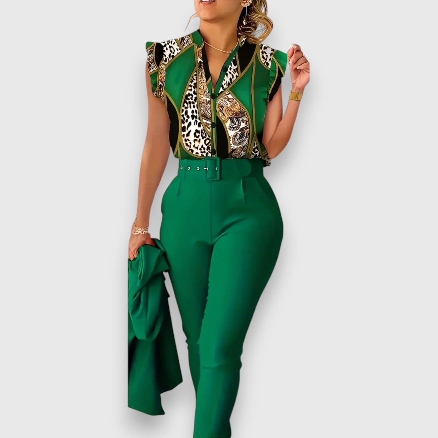 Dvišalės komplektas su modernių leopardų raštu