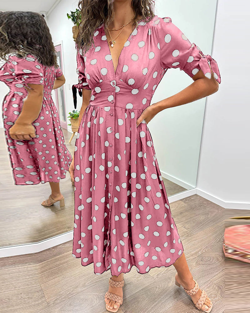 Monique™ | Elegantiška Suknelė Su Taškeliais