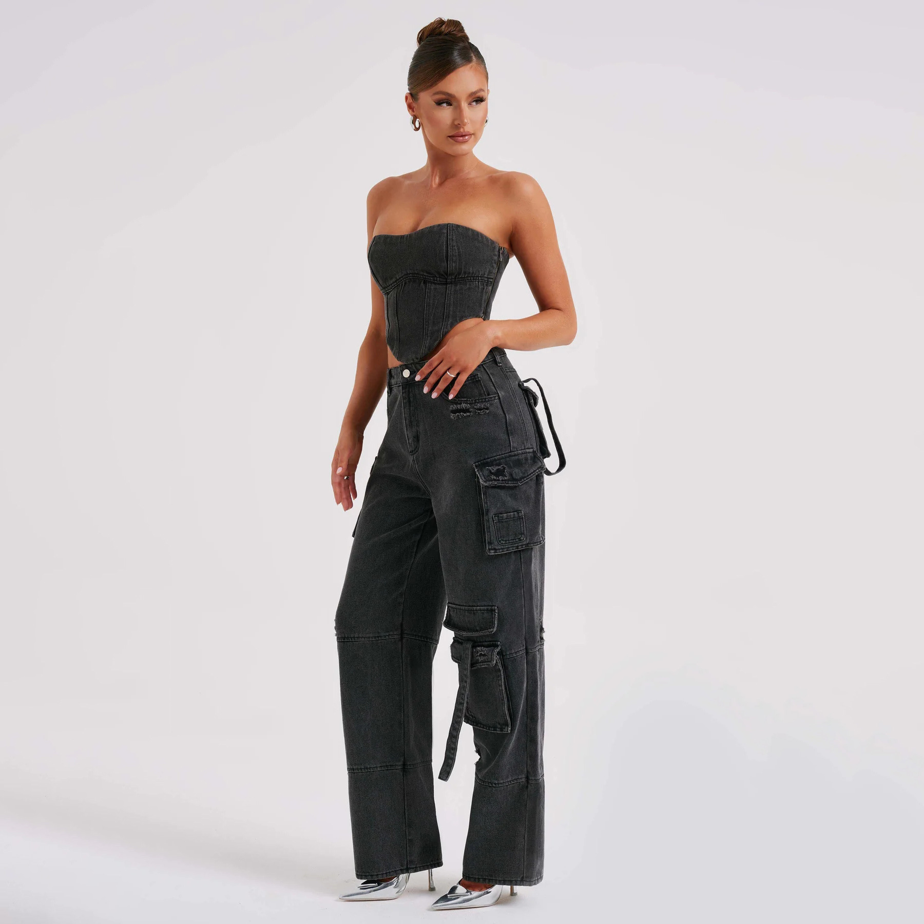 Cargo Chic kombinezonas | Be petnešėlių, korseto stiliaus