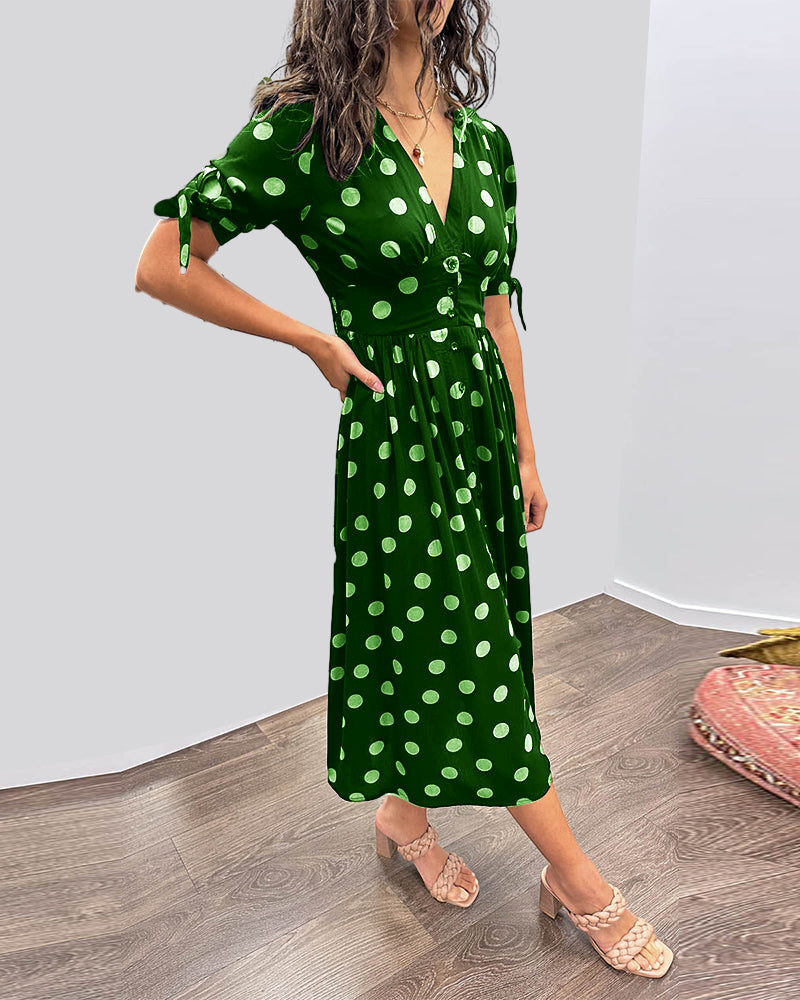 Monique™ | Elegantiška Suknelė Su Taškeliais