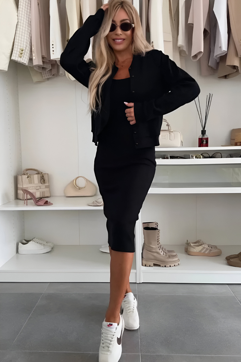 Elise™ | Elegantiška Midi Suknelė ir Švarkelis