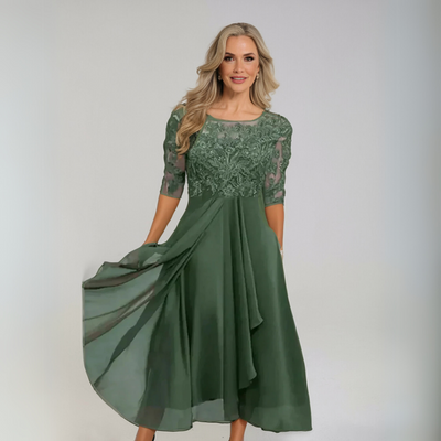 Tereza | Elegantiška nėriniuota suknelė