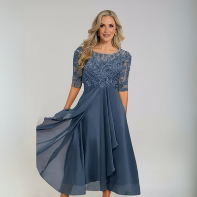 Tereza | Elegantiška nėriniuota suknelė