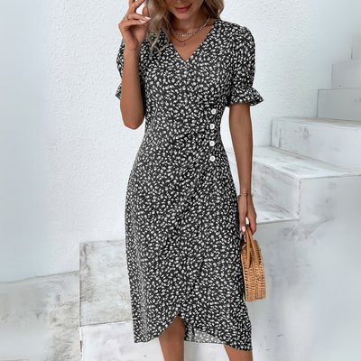 Helena | Elegantiška midi suknelė su gėlių raštu