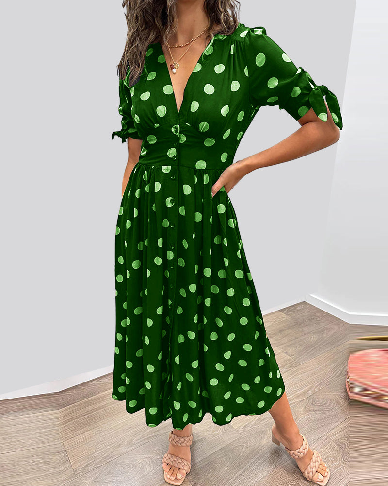 Monique™ | Elegantiška Suknelė Su Taškeliais