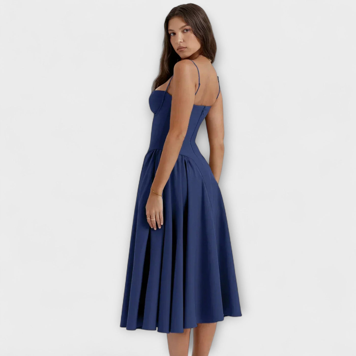 Rosalie - Elegantiška be rankovių suknelė