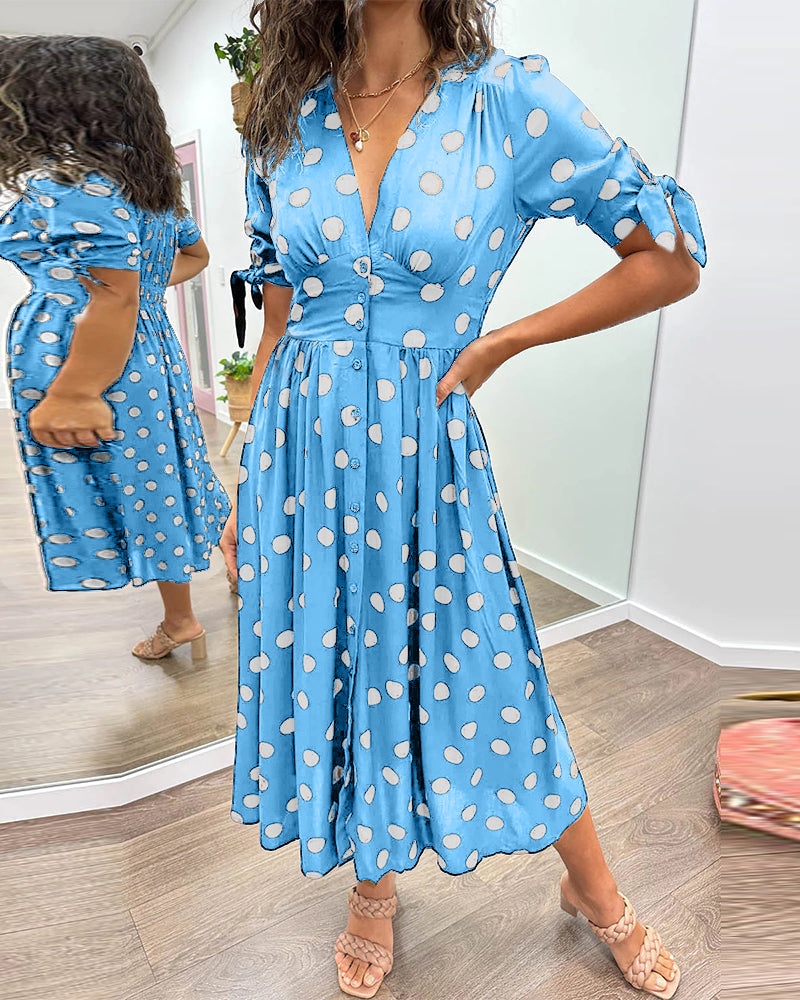 Monique™ | Elegantiška Suknelė Su Taškeliais