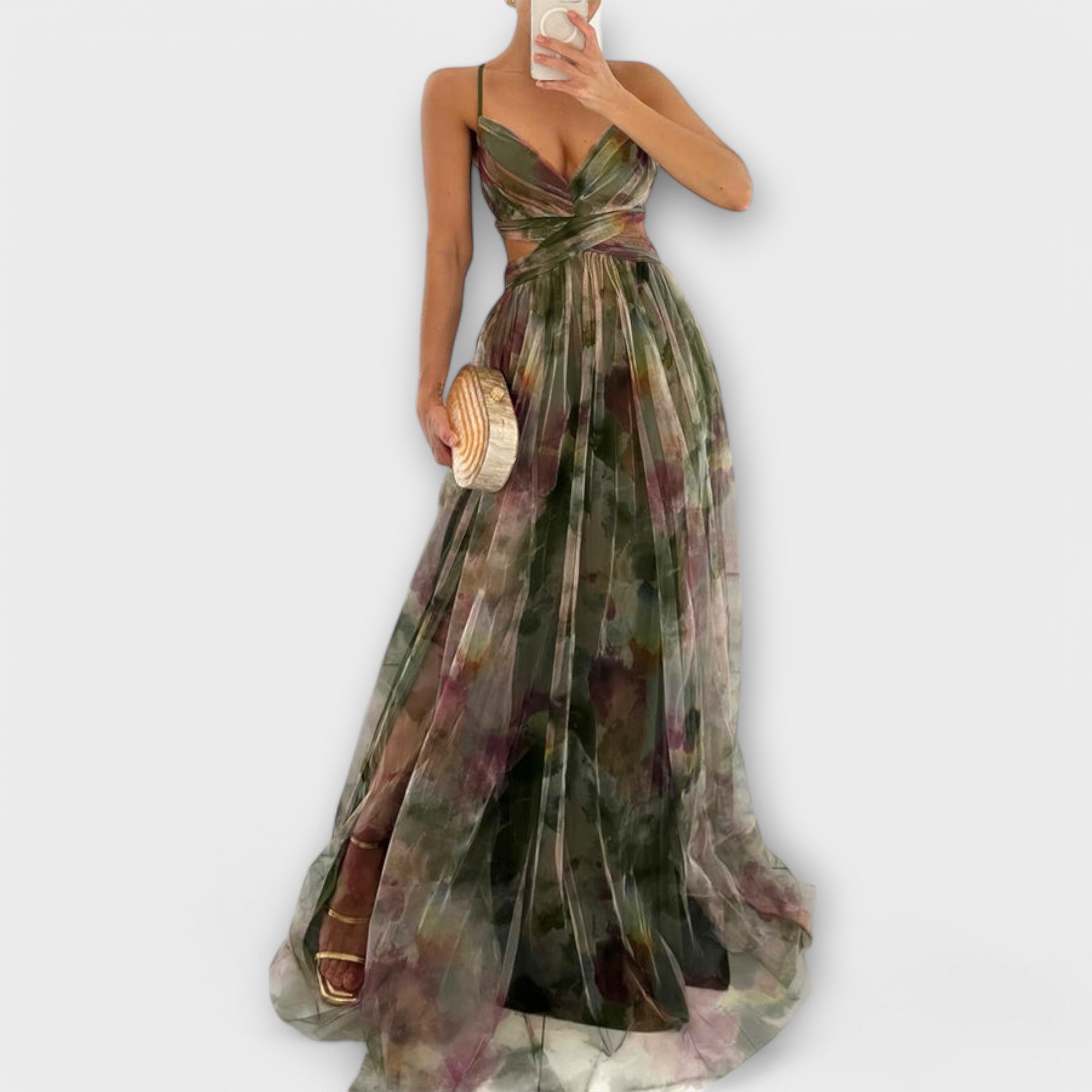 Robe Maxi Annai iš Tinklinio Audinio - Elegantiška ir Autentiška