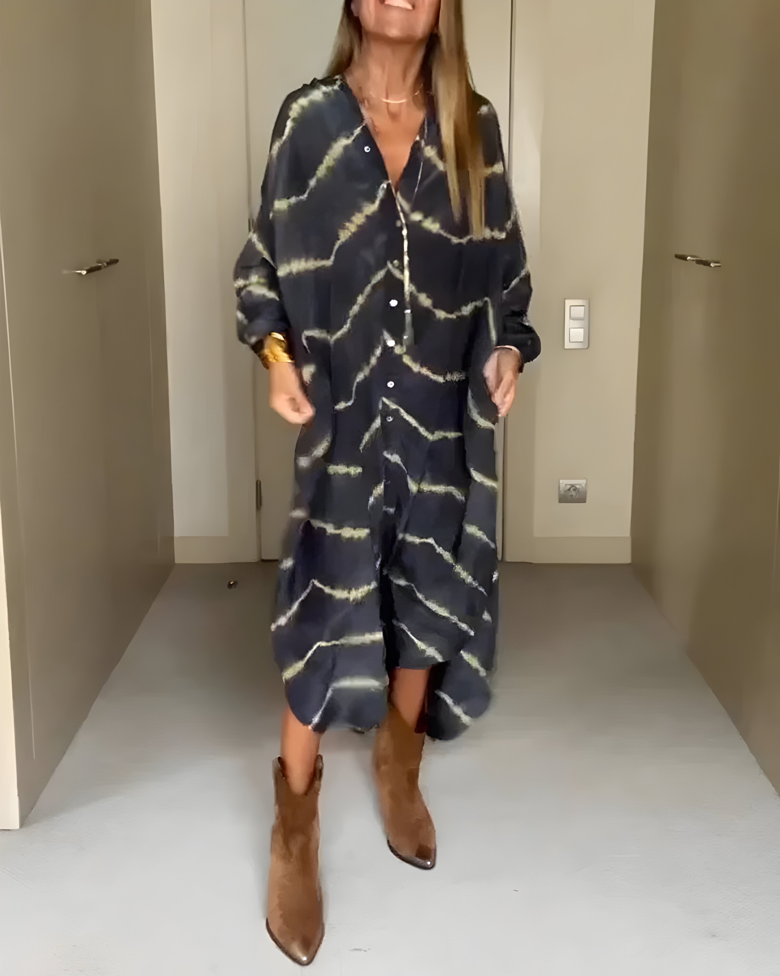 Julia™ | Maxi Bohème Suknelė su Juostelėmis
