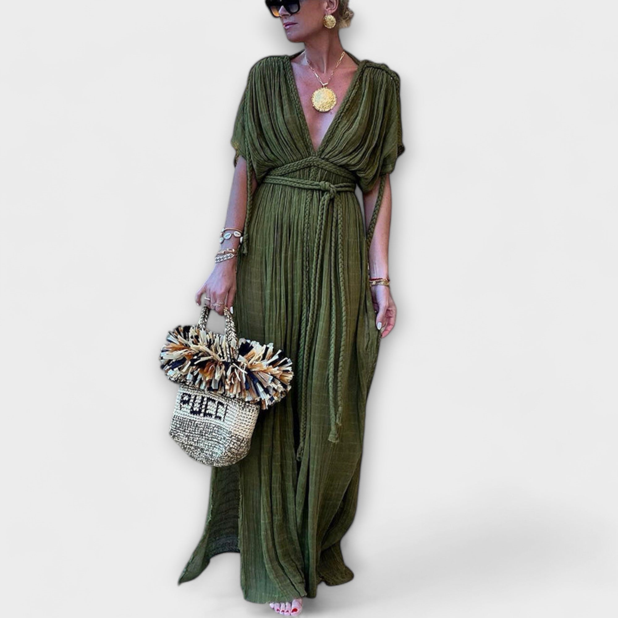 Graikų stiliaus kimono-maxi suknelė