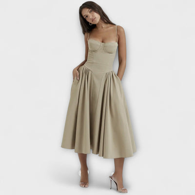 Rosalie - Elegantiška be rankovių suknelė