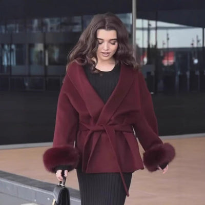 Dvivietis šiltas paltas rudeniui ir žiemai.