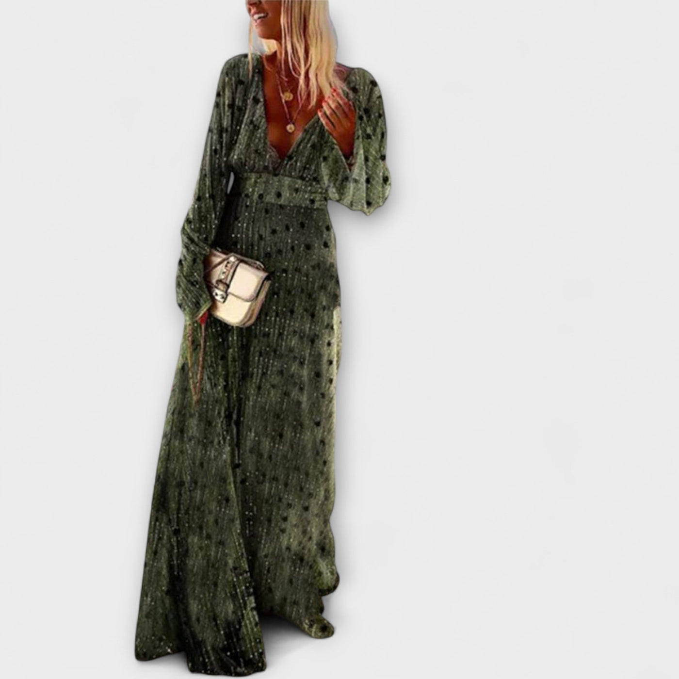 Elegantiškas paltas su taškeliais