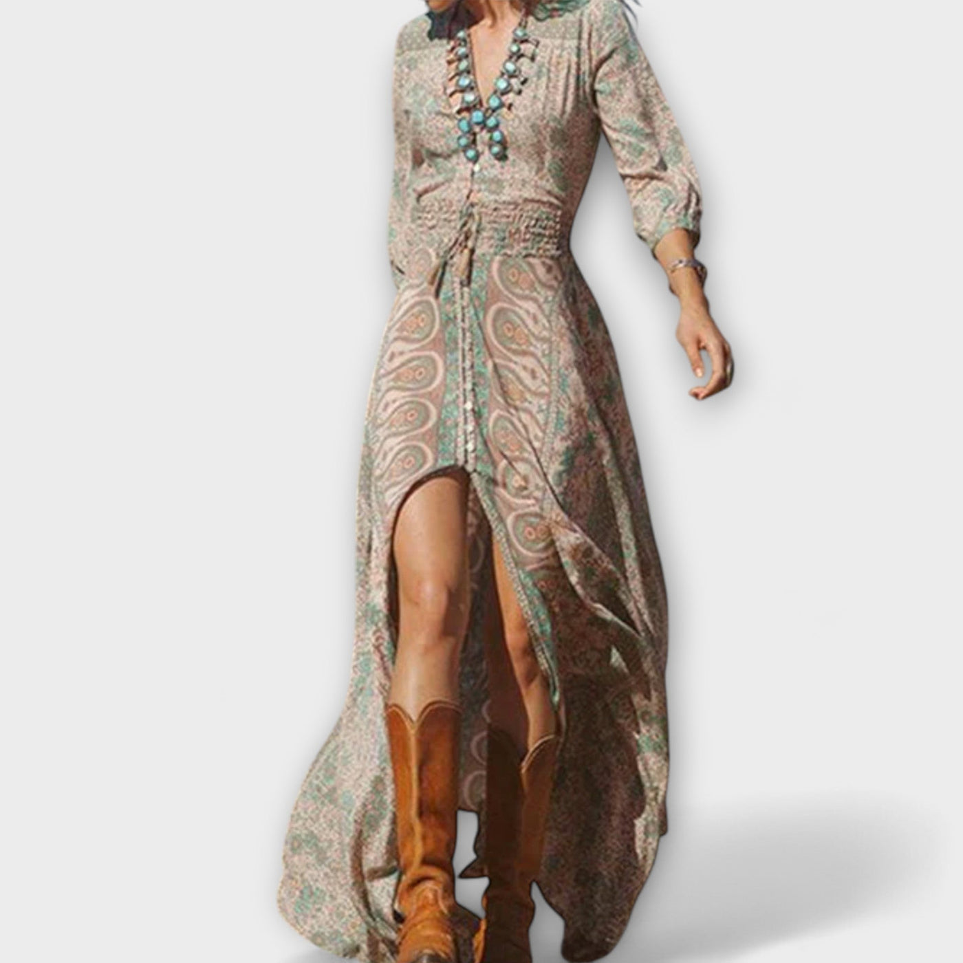 Lengva bohemiška maksi suknelė