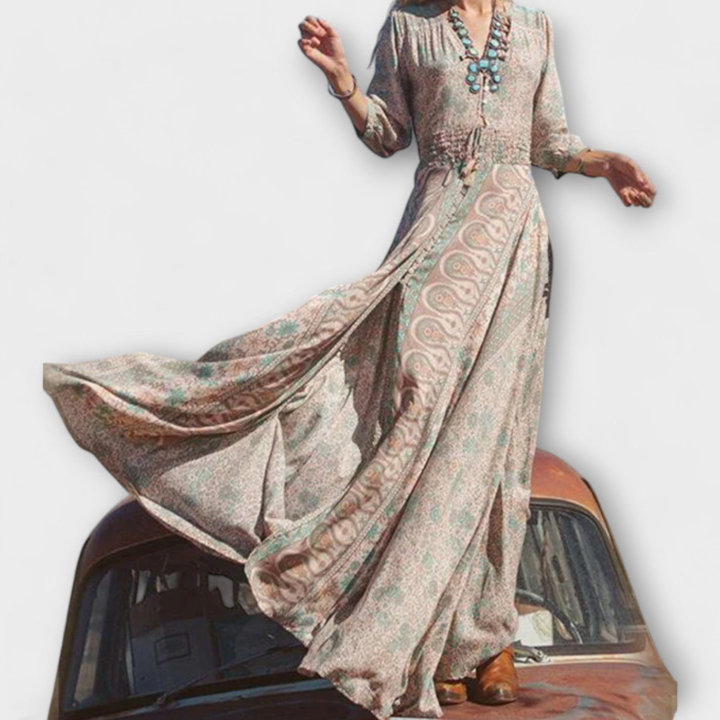 Lengva bohemiška maksi suknelė