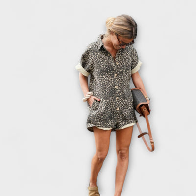 Nonette - Marškininė jumpsuit su leopardų raštu