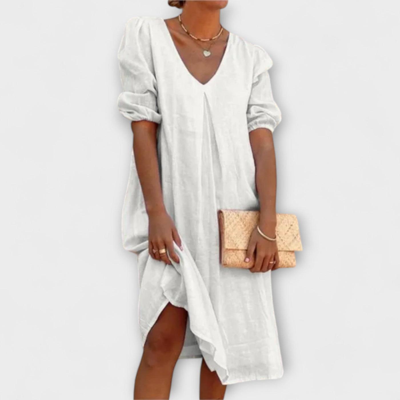 Fanny - Elegantiška vasarinė suknelė su nėrinių detalėmis