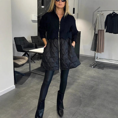 Vidutinio ilgio vilnonis ir pūkinis švarkas.