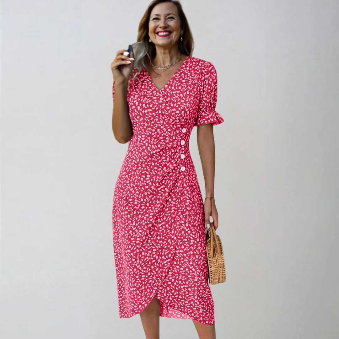 Helena | Elegantiška midi suknelė su gėlių raštu