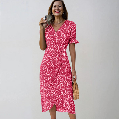 Helena | Elegantiška midi suknelė su gėlių raštu