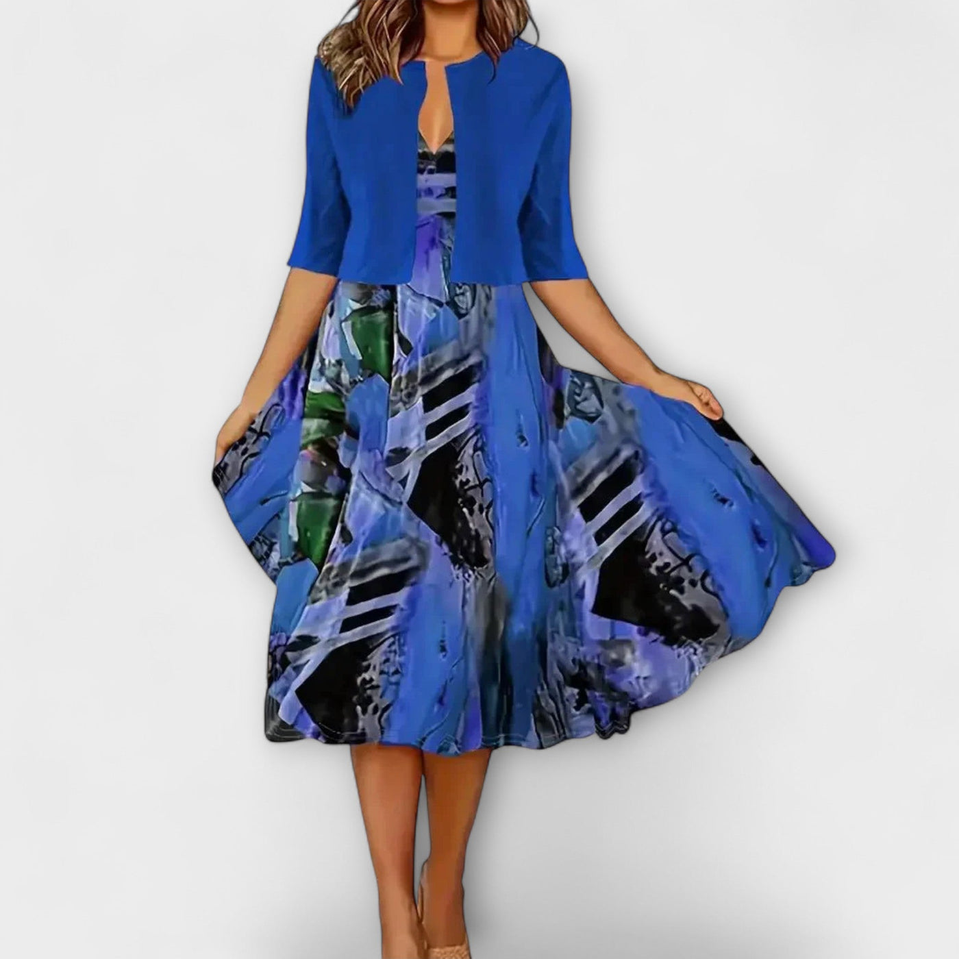 Midi Suknelė Moterims su Blazeriu