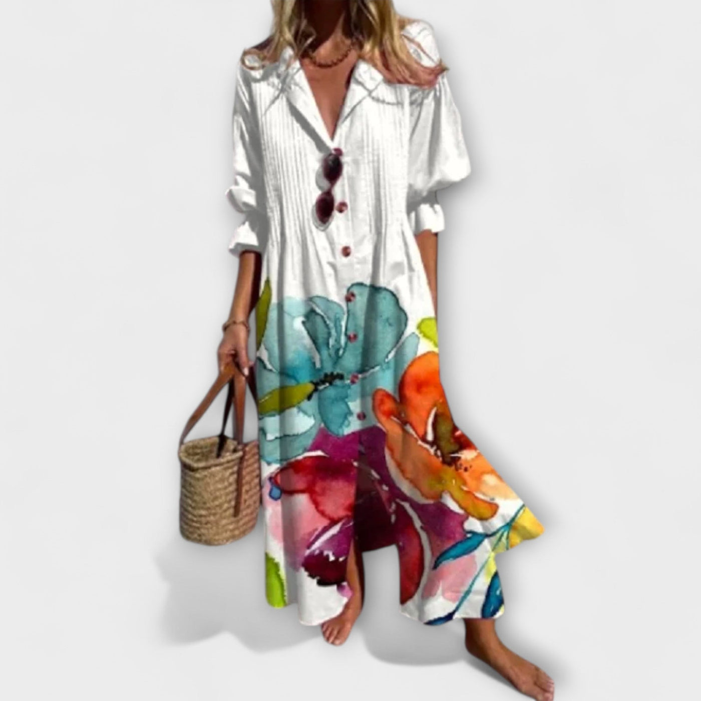 Lila - Maxi suknelė su draugišku skrybėle