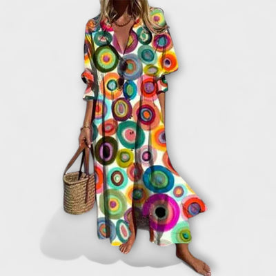 Lila - Maxi suknelė su draugišku skrybėle