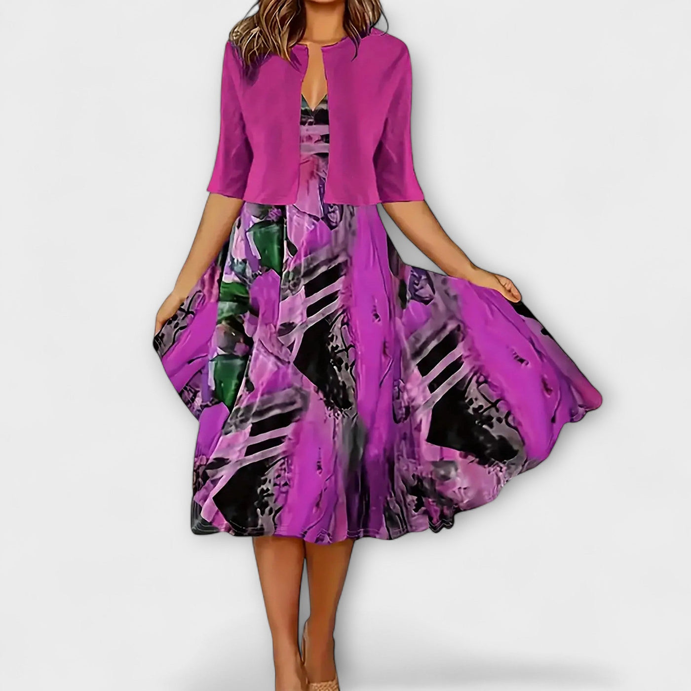 Midi Suknelė Moterims su Blazeriu