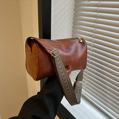 Trine™ | Vintage odinė rankinė su petneša ir reguliuojama audinė juosta