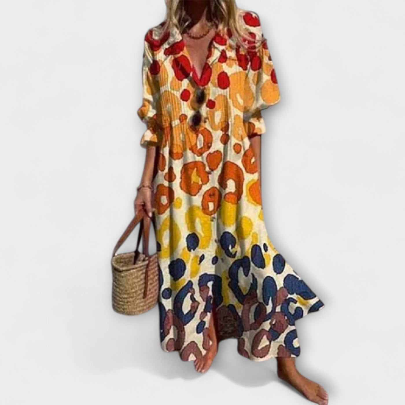 Lila - Maxi suknelė su draugišku skrybėle