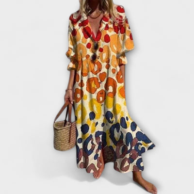 Lila - Maxi suknelė su draugišku skrybėle