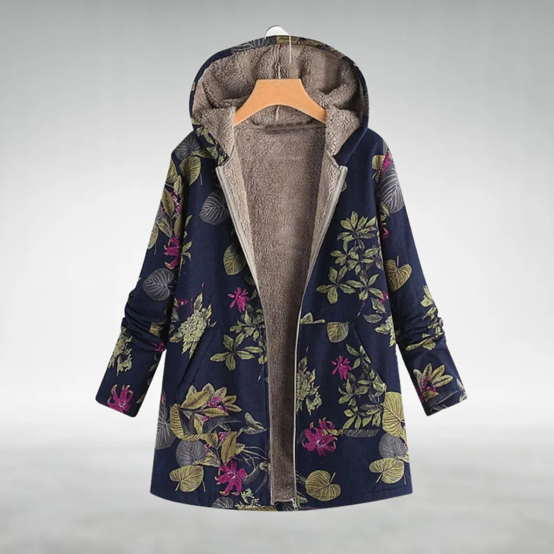 Fleural – Elegantiška Fleece Striukė su Gėlėtu Raštu
