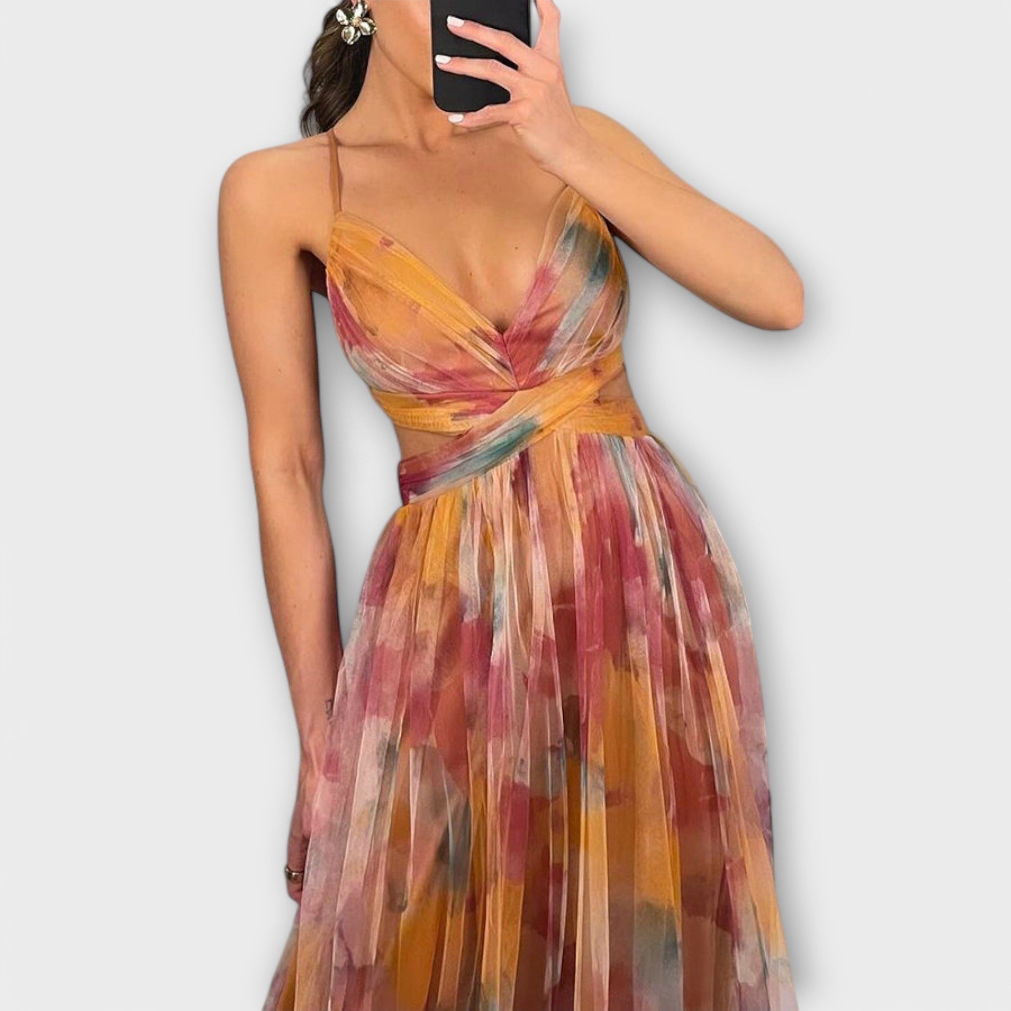Robe Maxi Annai iš Tinklinio Audinio - Elegantiška ir Autentiška
