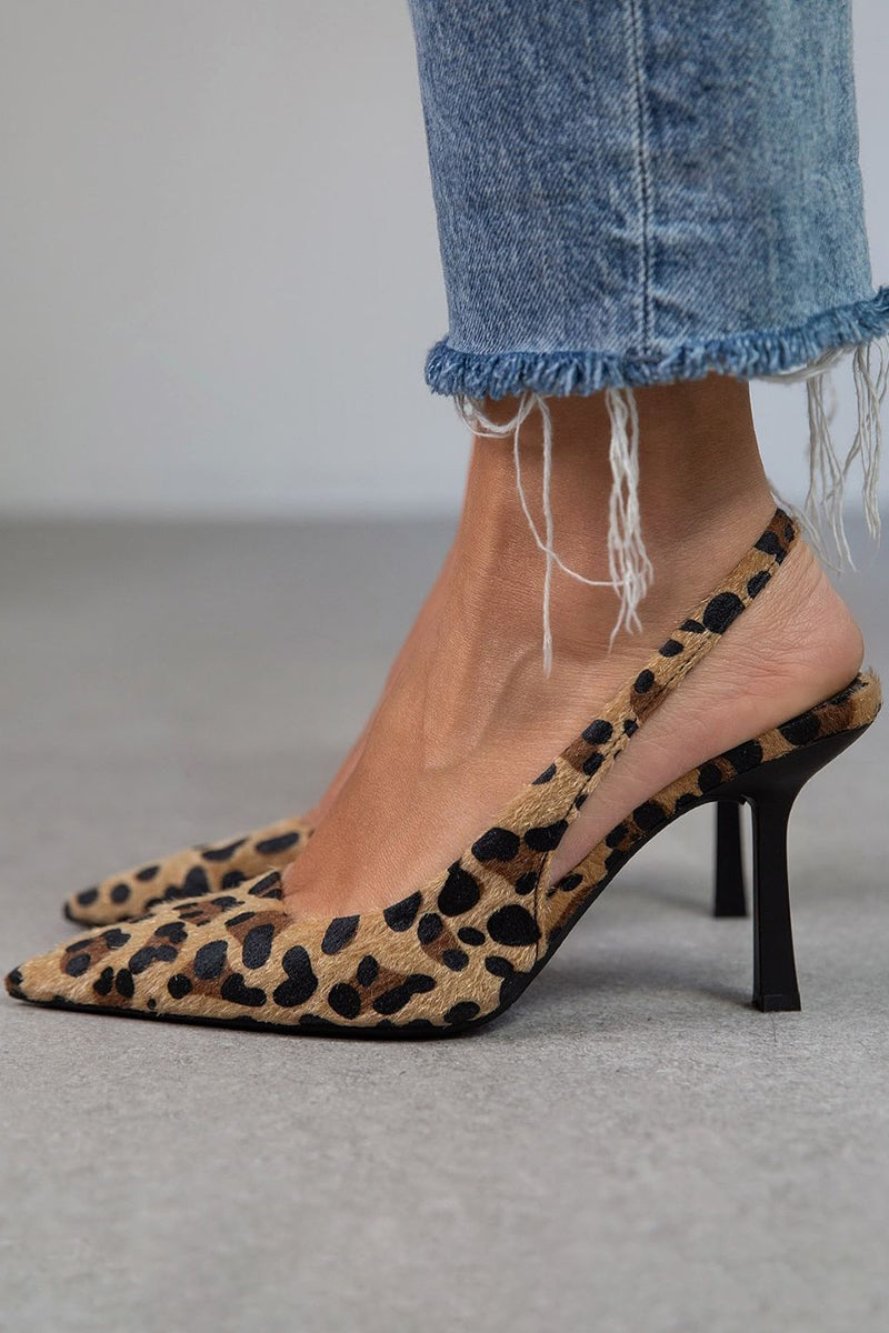 Liorina | Kaki spalvos leopardų rašto aulinukai, smailiu priekiniu