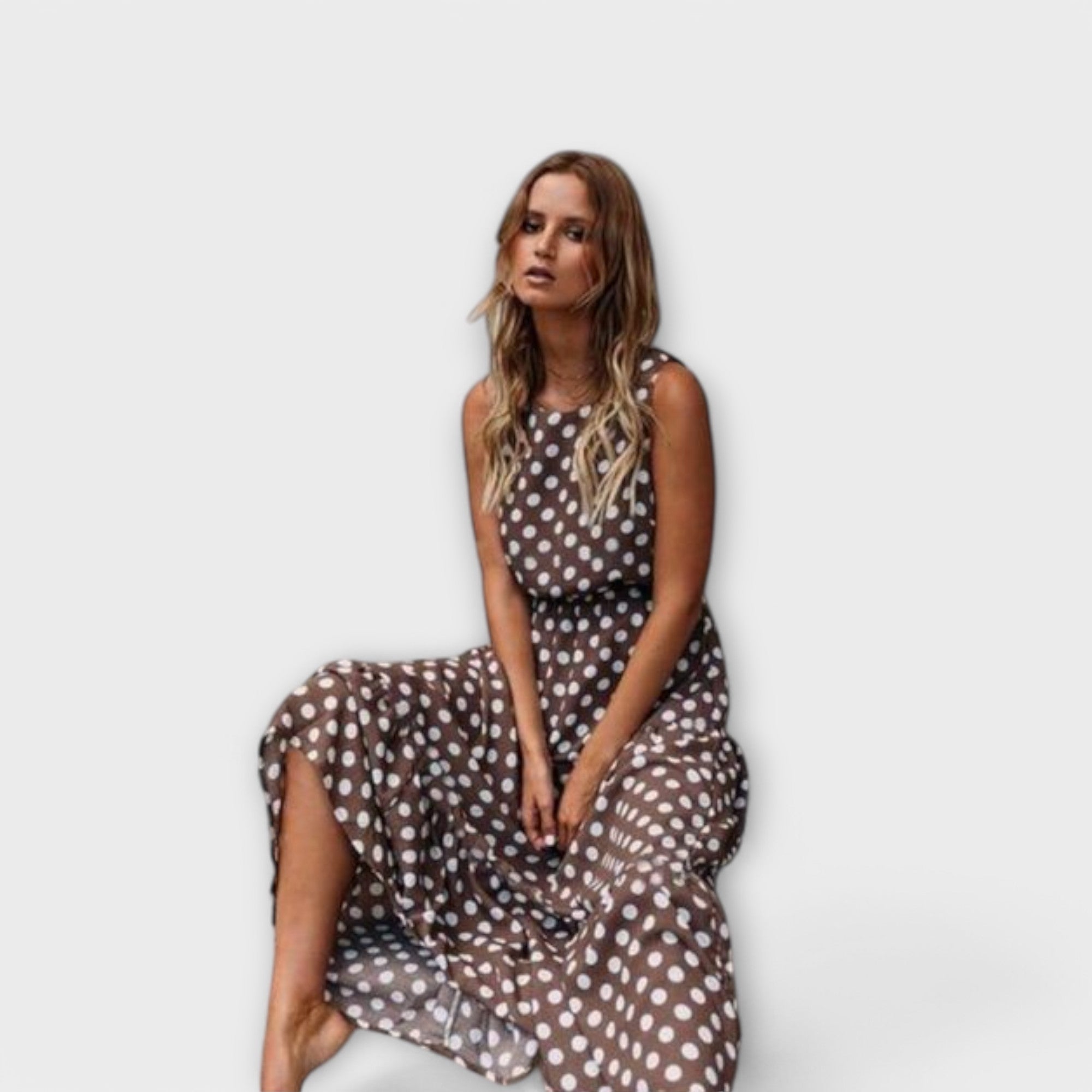Danae - Midi boho suknelė su taškeliais