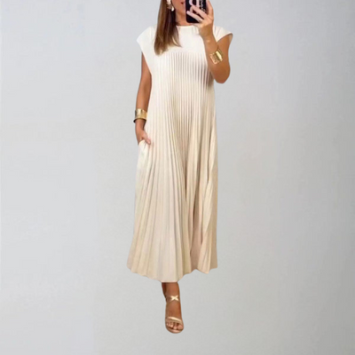 Amelia | Be rankovių plisuota suknelė