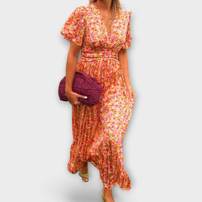 Elsie - Klasikinė Suknelė su V Formos Iškirpte