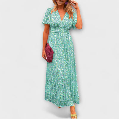 Elsie - Klasikinė Suknelė su V Formos Iškirpte